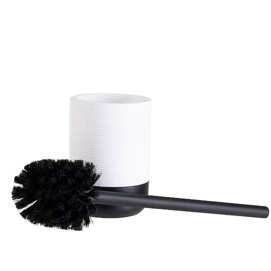 Bath Bliss Black & White Toilet Brush & Holder Set